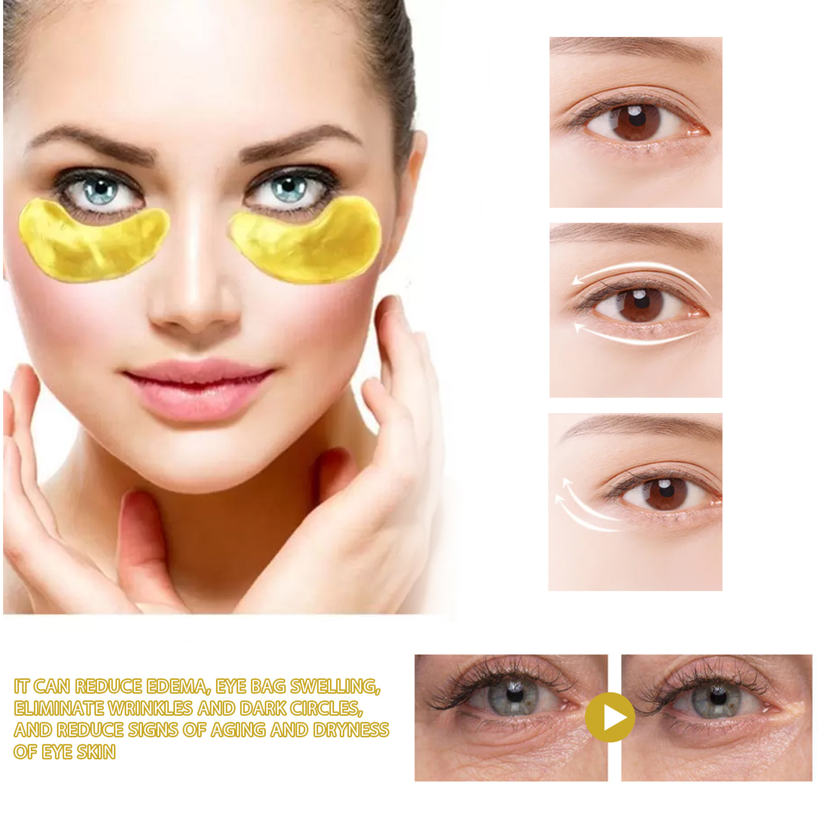 Luxury Skincare Mask - قناع عين فاخر مُعزز بالذهب عيار