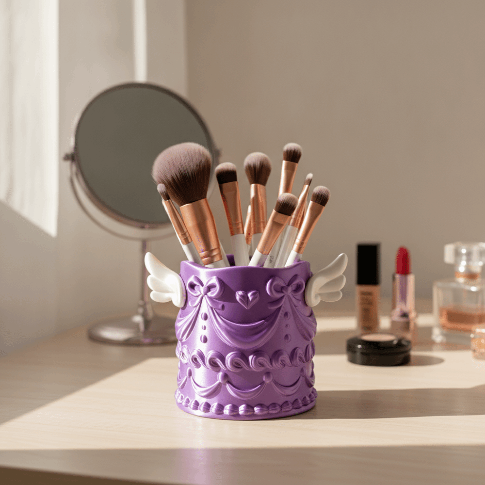 حامل فرش مكياج بتصميم نسيج حري - مراجعة Luxury Skincare And Makeup Brands وسعره